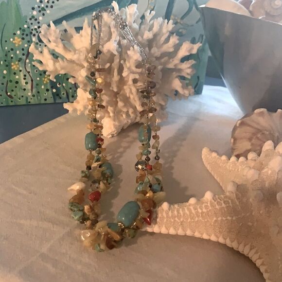 Earth Tone Stones Necklace 9inches - Picture 4 of 5